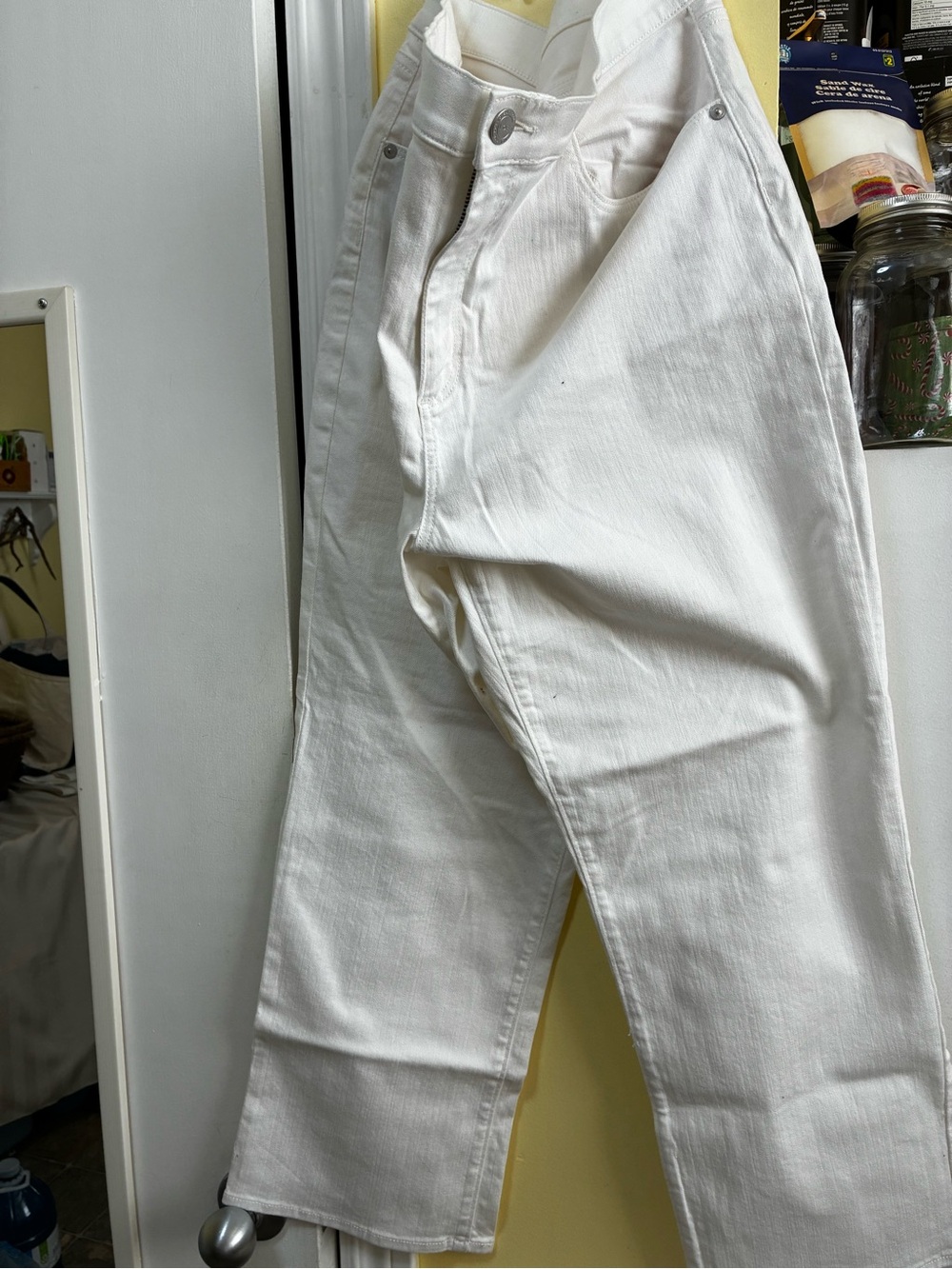LOFT White Ankle Cropped Straight Jeans